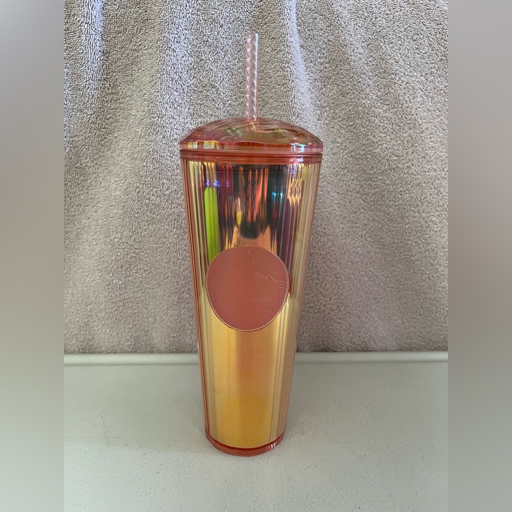 Starbucks Kaleidoscope Iridescent Rose Gold Dome Tumbler Cold Cup 24oz 2020